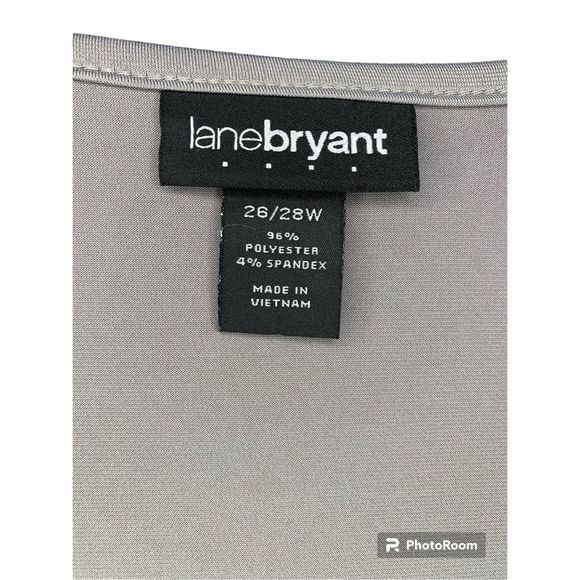 Lane Bryant Womens Size 26/28 Gray Sleeveless Top Ruffle Pleating - Picture 5 of 5